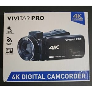 Vivitar 4K Digital Camcorder 4K ULTRA HD 18x Zoom Built in WIFI 3" Touch Screen